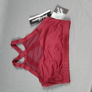 NWT- Body Wrappers - Women's Sports Bra - Burgandy Color - Sz M